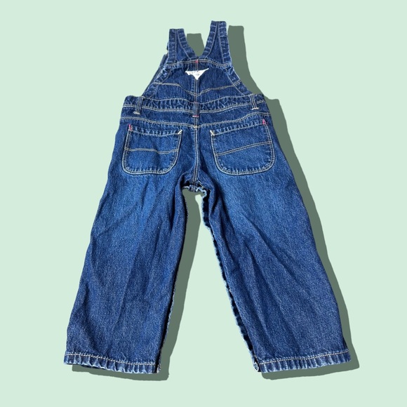 Baby OshKosh B'Gosh Denim Overalls with Heart Embroidery Size 12 Months - Picture 3 of 7